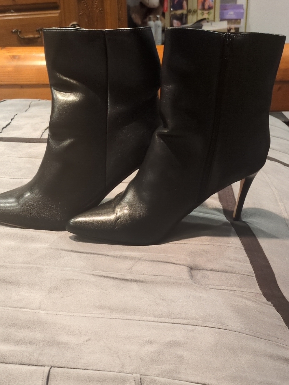 Rouge Classic Black Pointed-Toe Women's Ankle Boots -Sleek Stiletto Heel size 11